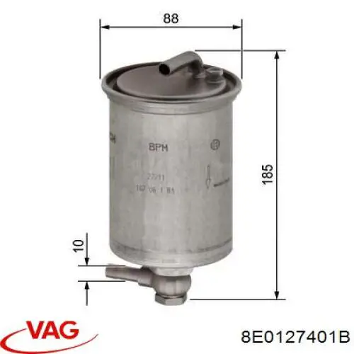 8E0127401B VAG filtro combustible