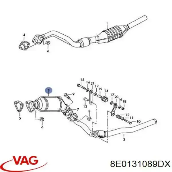 Catalizador 8E0131089DX VAG