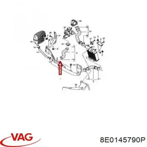 Manguera del intercooler VAG 8E0145790P precio, desde 57,61 EUR
