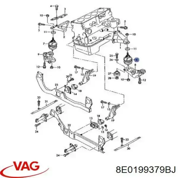 Soporte del motor izquierdo/derecho VAG 8E0199379BJ precio, desde 58,86 EUR