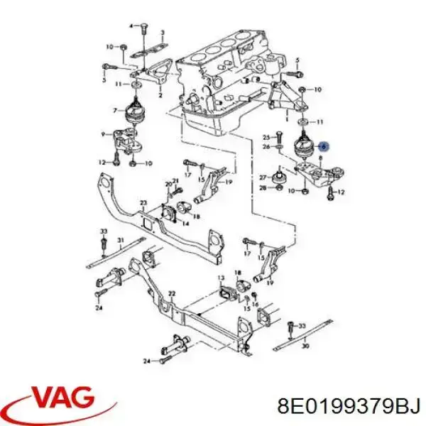 Soporte de motor, Izquierda / Derecha 8E0199379BJ VAG