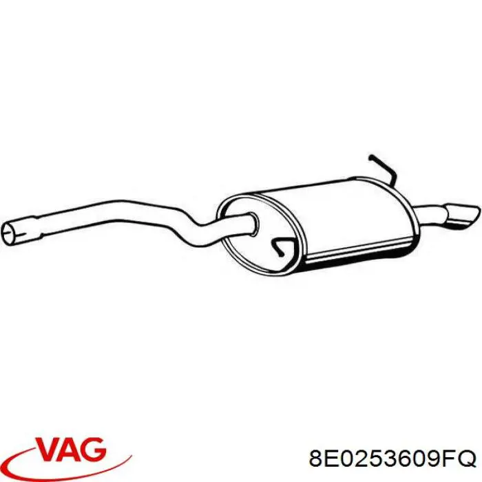 Silenciador trasero VAG 8E0253609FQ precio, desde 101,52 EUR