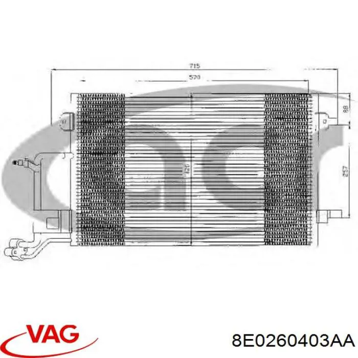 8E0260403AA VAG condensador aire acondicionado