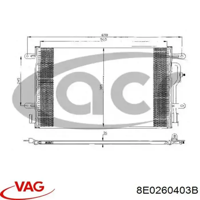 Condensador aire acondicionado 8E0260403B VAG