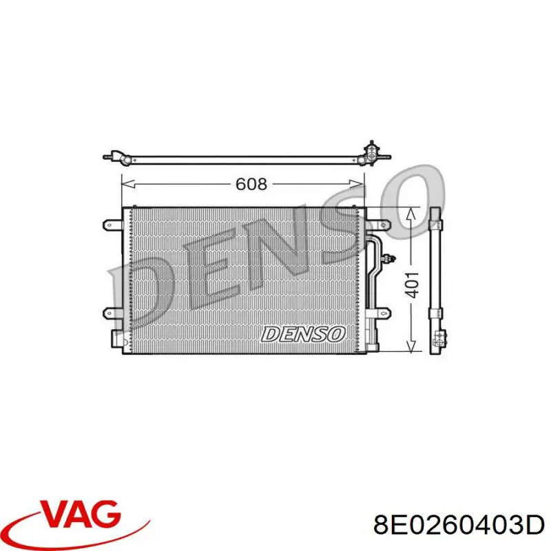 Condensador aire acondicionado 8E0260403D VAG