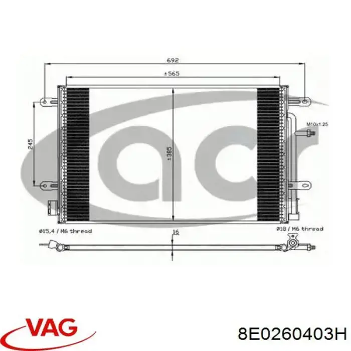 8E0260403H VAG condensador aire acondicionado