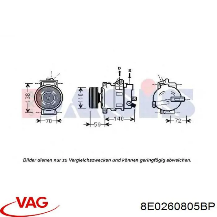 Compresor de ac VAG 8E0260805BP