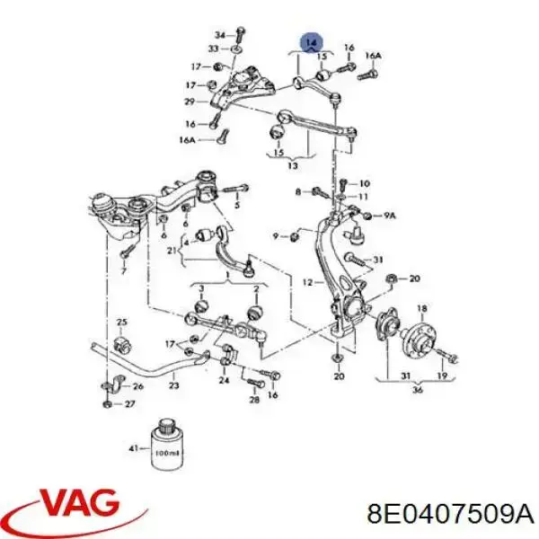 Comprar 8E0407509A VAG Barra oscilante, suspensión de ruedas delantera, superior izquierda