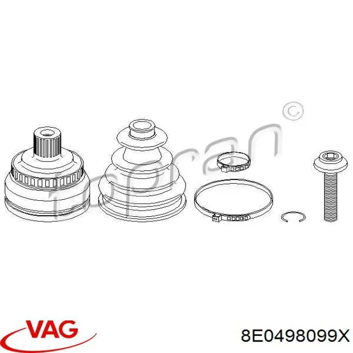 Junta homocinética exterior delantera VAG 8E0498099X precio, desde 38,40 EUR