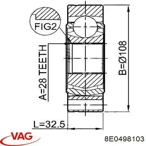 Comprar 8E0498103D VAG Junta homocinética interna delantera