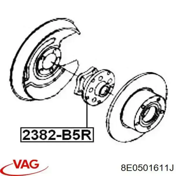 Comprar 8E0501611J VAG Cubo de rueda, Eje trasero