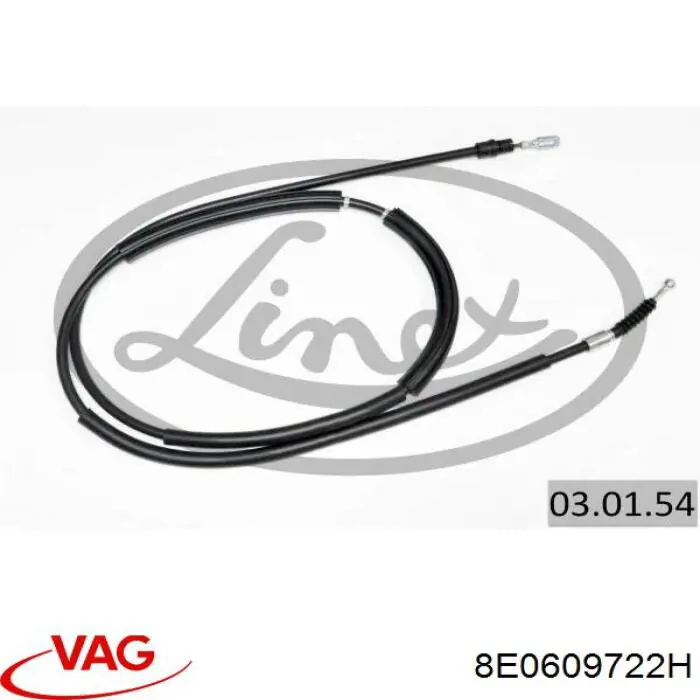 8E0609722H VAG cable de freno de mano trasero derecho