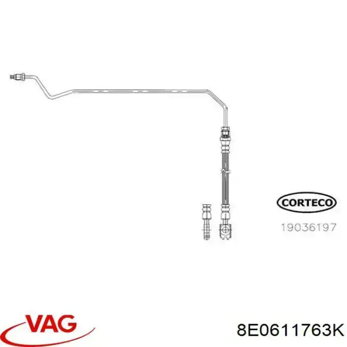 Comprar 8E0611763K VAG Latiguillo de freno trasero izquierdo