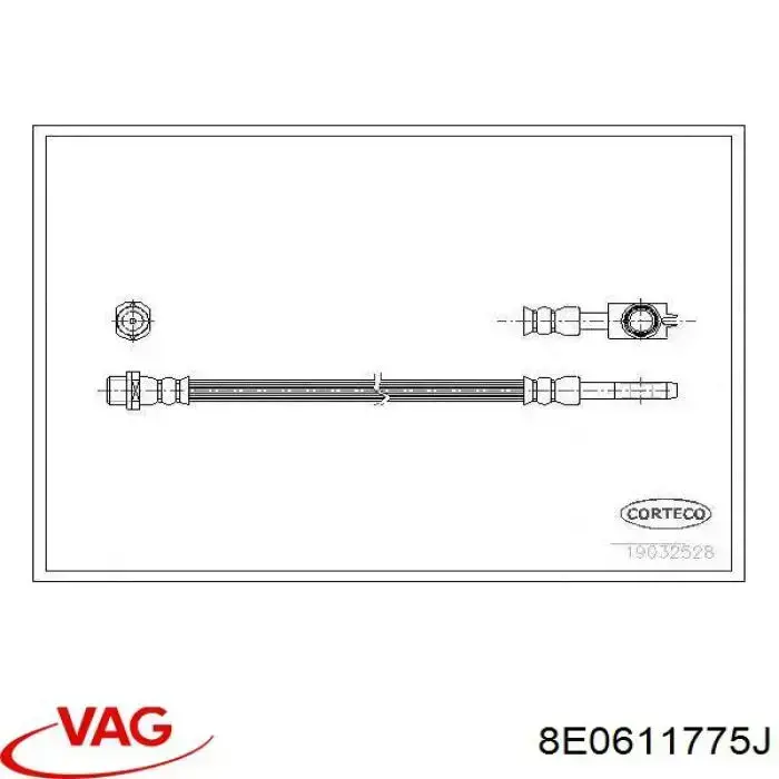 Tubo liquido de freno trasero VAG 8E0611775J