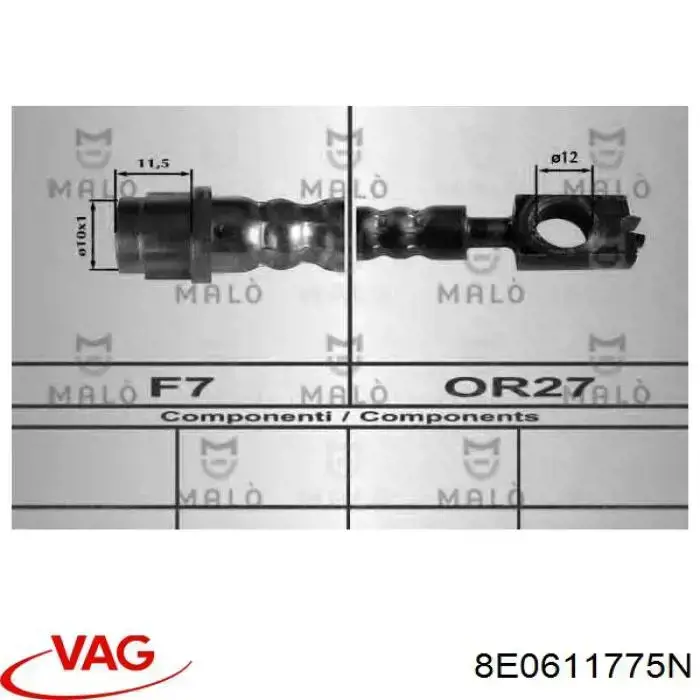 Comprar 8E0611775N VAG Latiguillo de freno trasero