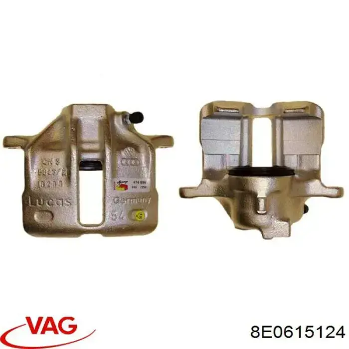 Pinza de freno delantera derecha 8E0615124 VAG