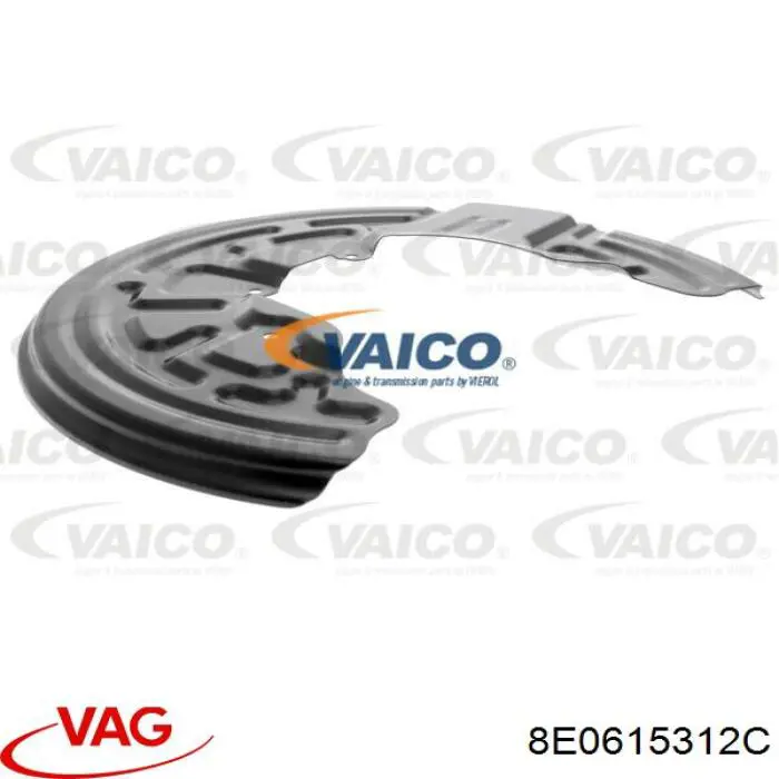 8E0615312C VAG chapa protectora contra salpicaduras, disco de freno delantero derecho