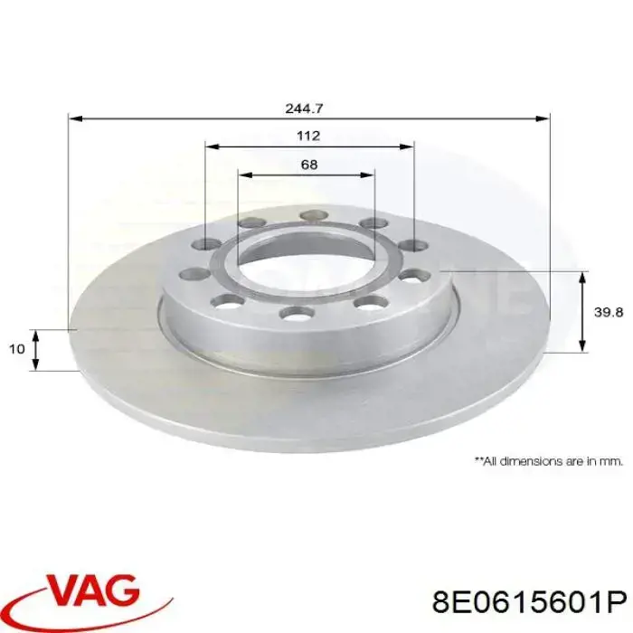 Frenos traseros VAG 8E0615601P