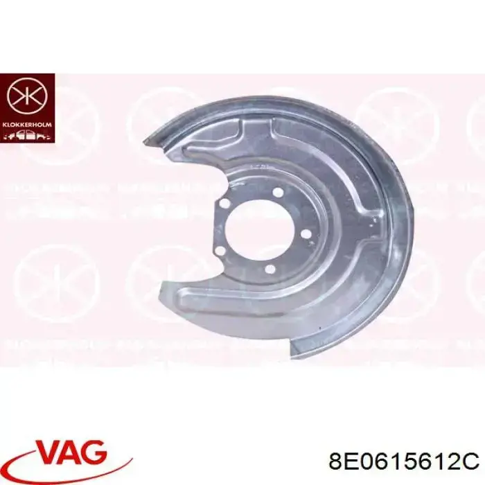 8E0615612C VAG chapa protectora contra salpicaduras, disco de freno trasero derecho