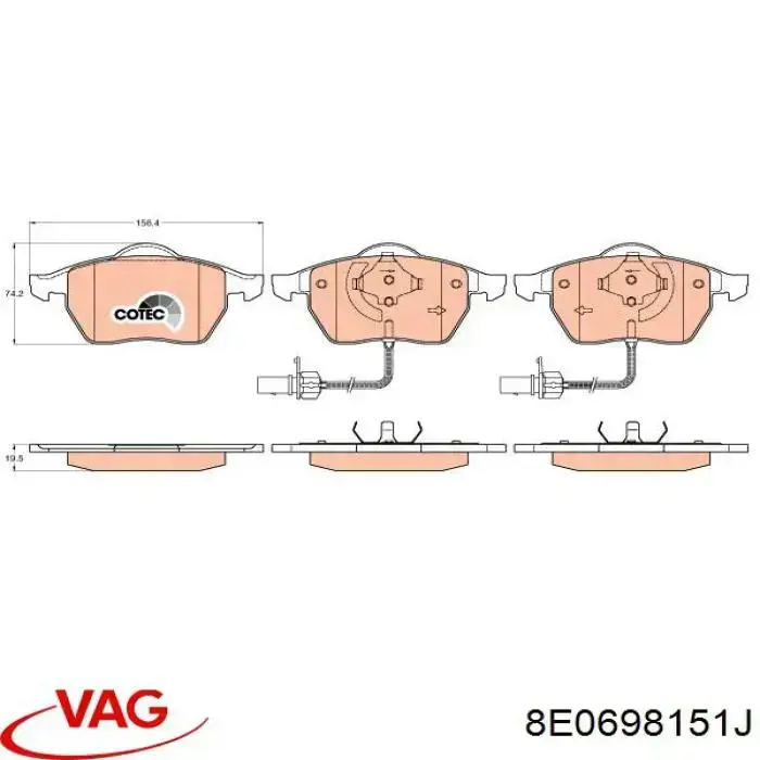 Pastillas de freno delanteras Audi A6 4F2