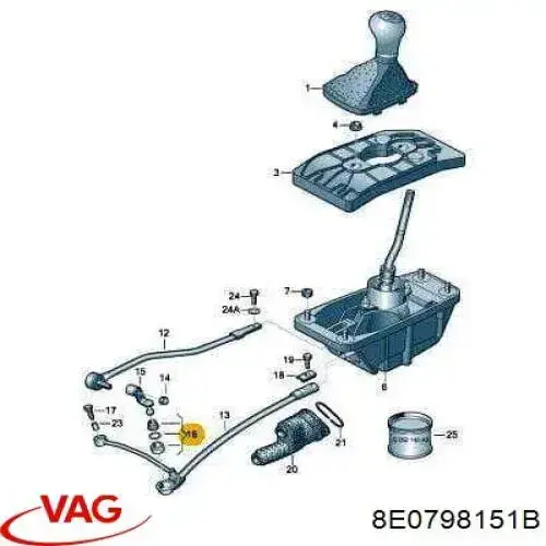 Comprar 8E0798151B VAG Juego de reparación de la palanca selectora de cambios