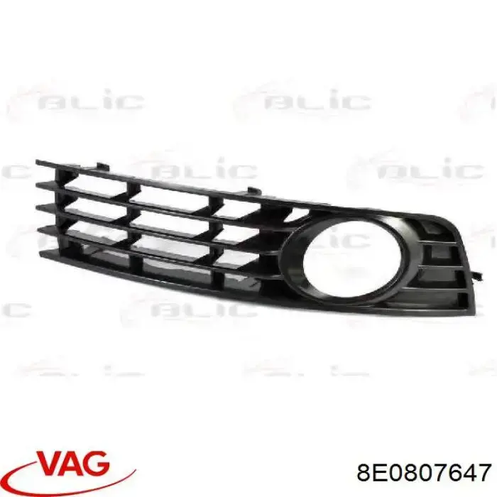Rejilla de ventilación, paragolpes delantero, central VAG 8E0807647 precio, desde 34,53 EUR