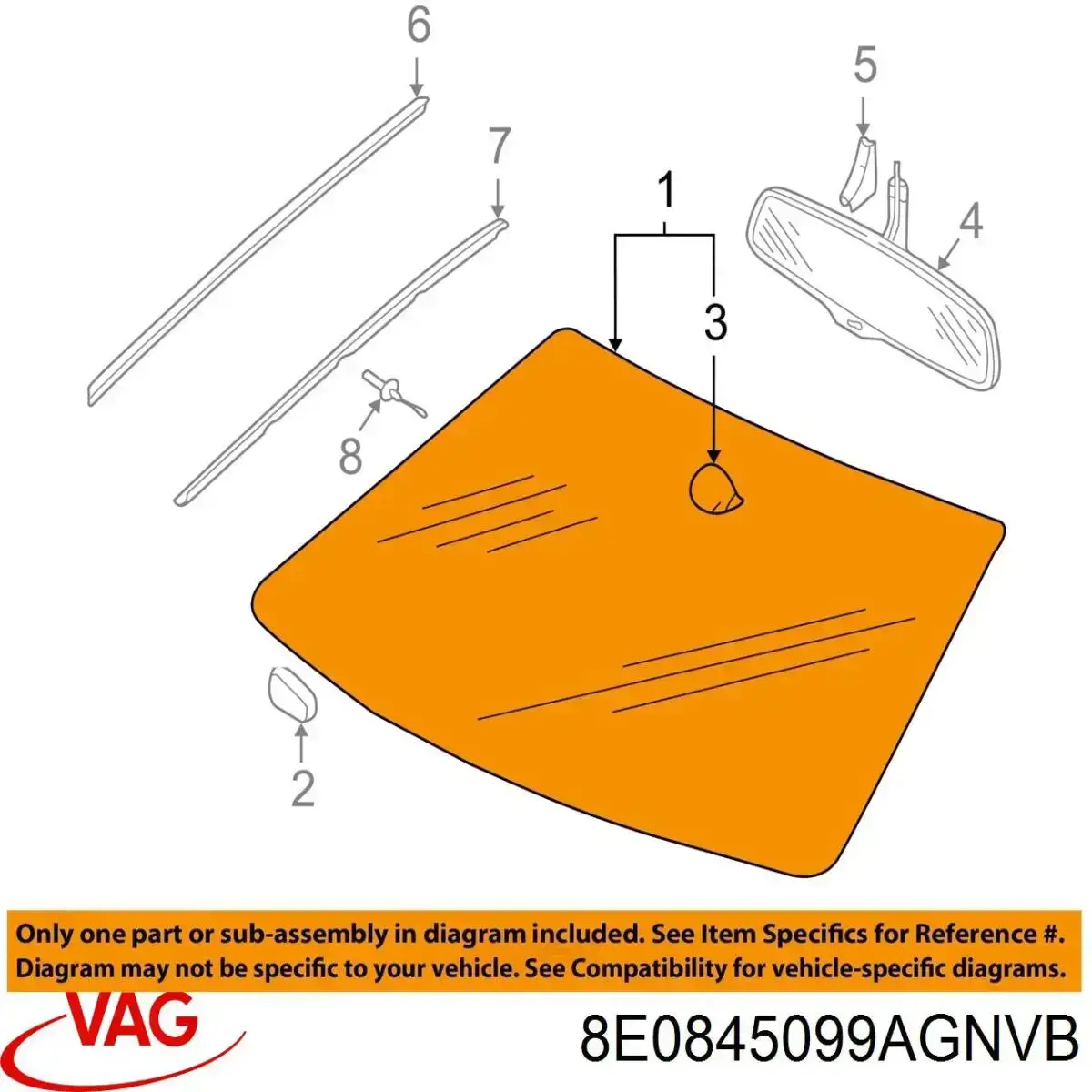 Comprar 8E0845099AGNVB VAG Luna parabrisas
