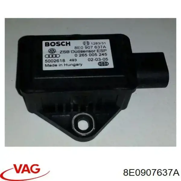 Sensor de aceleración lateral (ESP) 8E0907637A VAG