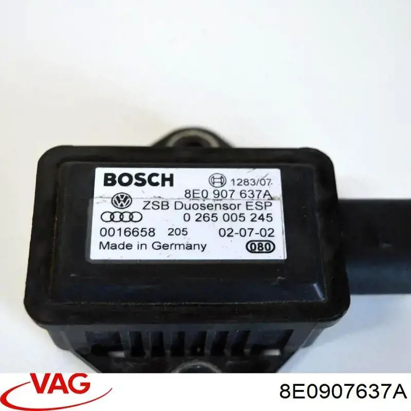 Sensor de aceleración lateral (ESP) 8E0907637A VAG