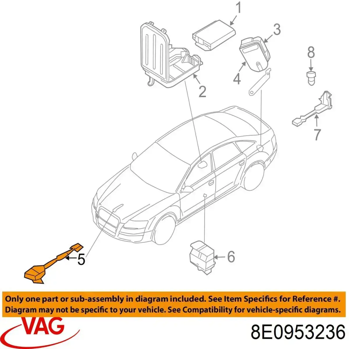Sensor de apertura de capó 8E0953236 VAG