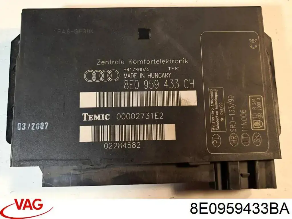 Comprar 8E0959433BA VAG Módulo de cierre centralizado