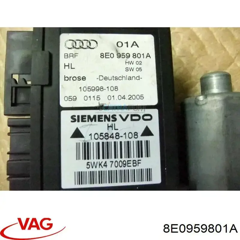 8E0959801A VAG Motor del elevalunas de la puerta trasera izquierda