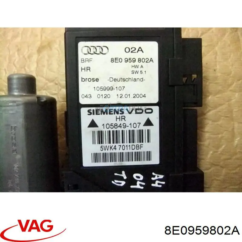 Motor del elevalunas de la puerta trasera derecha VAG 8E0959802A precio, desde 34,85 EUR
