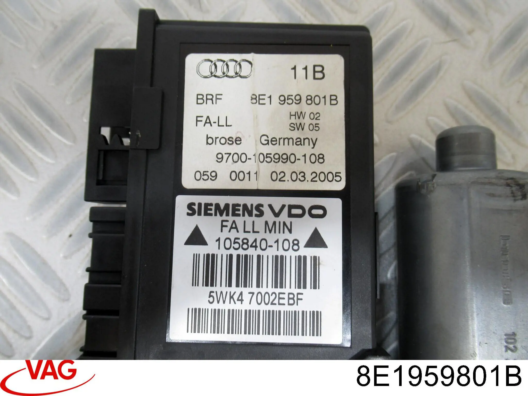 Motor del elevalunas eléctrico 8E1959801B VAG