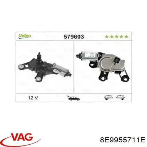 8E9955711E VAG motor limpiaparabrisas luna trasera