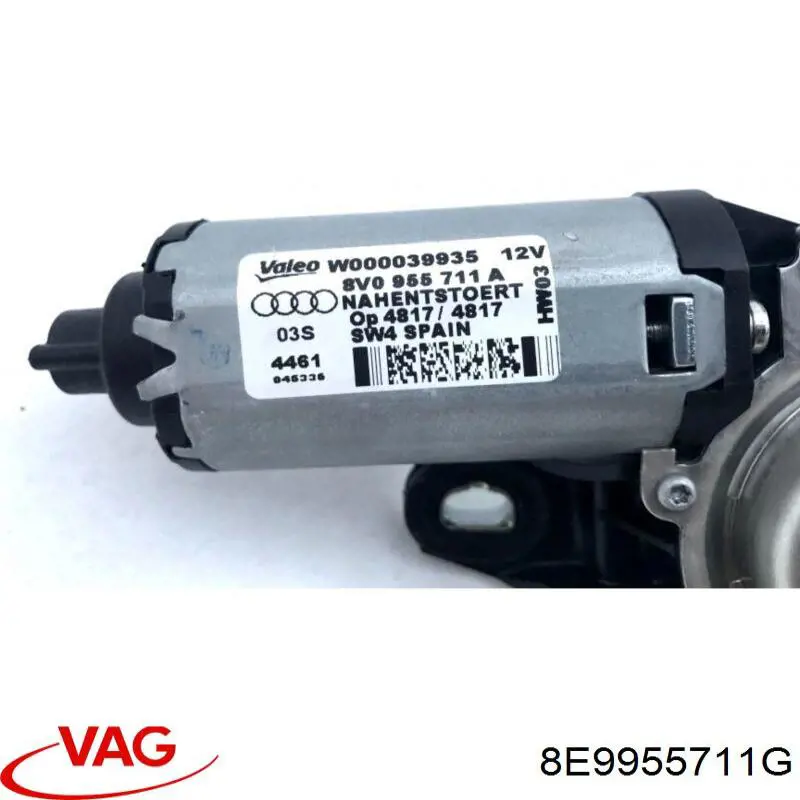 Motor limpiaparabrisas, trasera 8E9955711G VAG