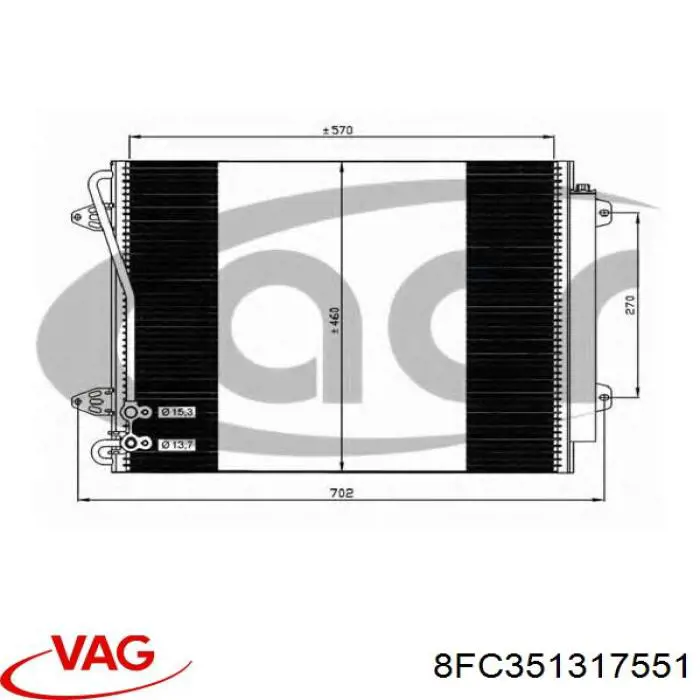 8FC351317551 VAG condensador aire acondicionado