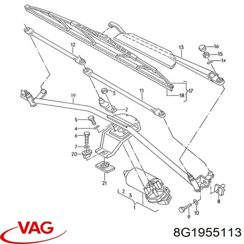 Comprar 8G1955113 VAG Motor limpiaparabrisas