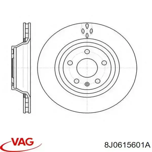 Comprar 8J0615601A VAG Disco de freno trasero