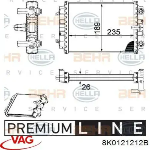 Radiador adicional de refrigeración del motor VAG 8K0121212 precio, desde 114,55 EUR