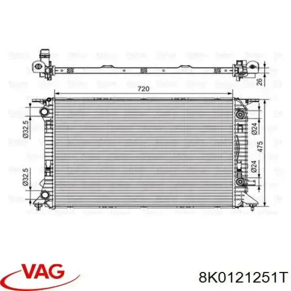 8K0121251T VAG radiador