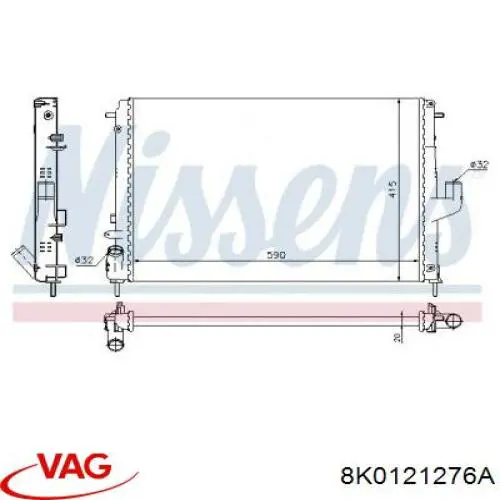 Comprar 8K0121276A VAG Soporte inferior de fijación del radiador