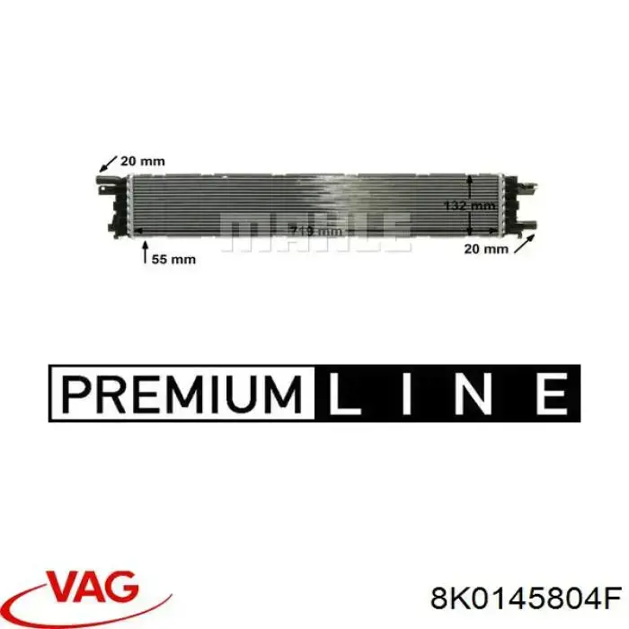 8K0145804F VAG radiador, refrigeración del motor adicional