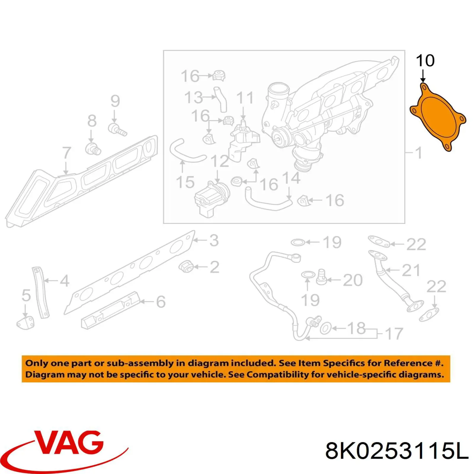 Junta del catalizador VAG 8K0253115L