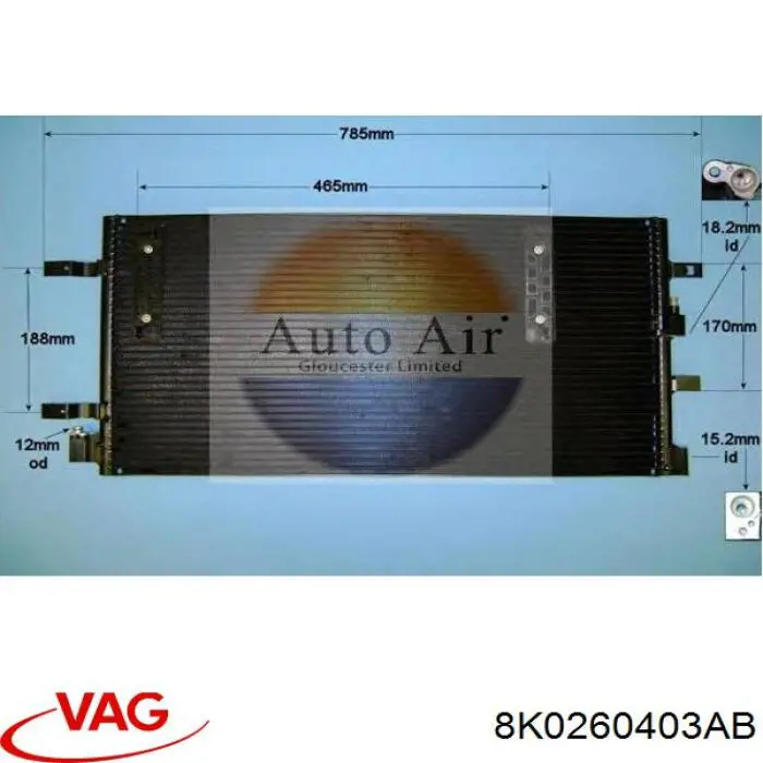 Comprar 8K0260403AB VAG Condensador de aire acondicionado