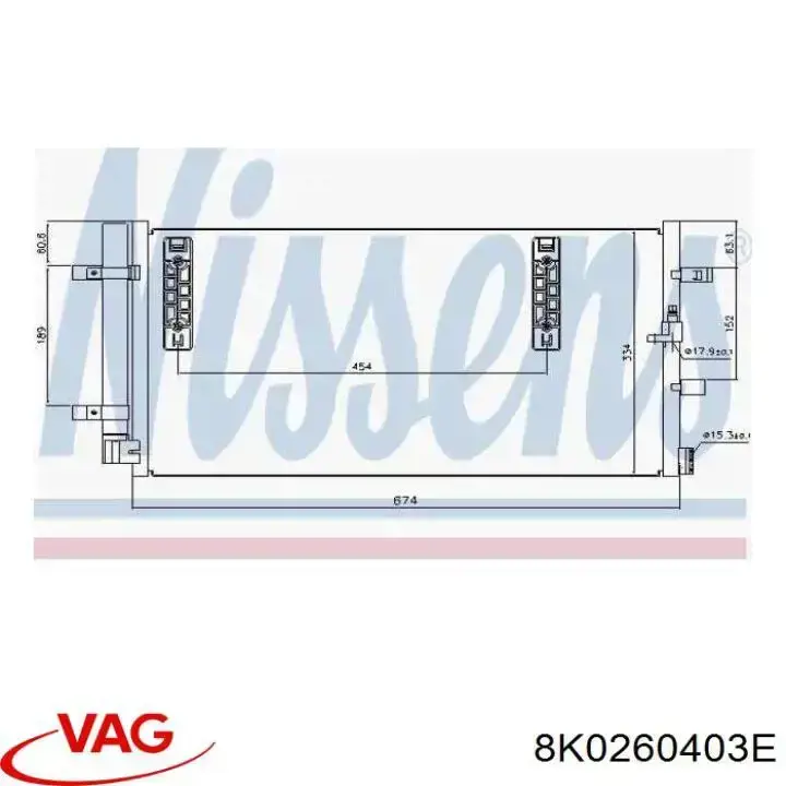 8K0260403E VAG condensador aire acondicionado