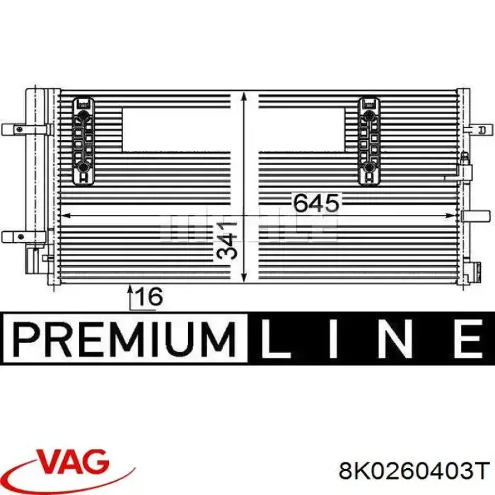 8K0260403T VAG condensador aire acondicionado