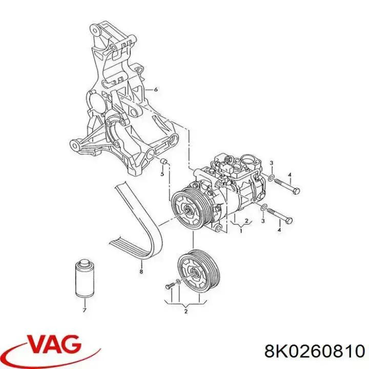 Polea Compresor A/C para Audi A4 (8K5)