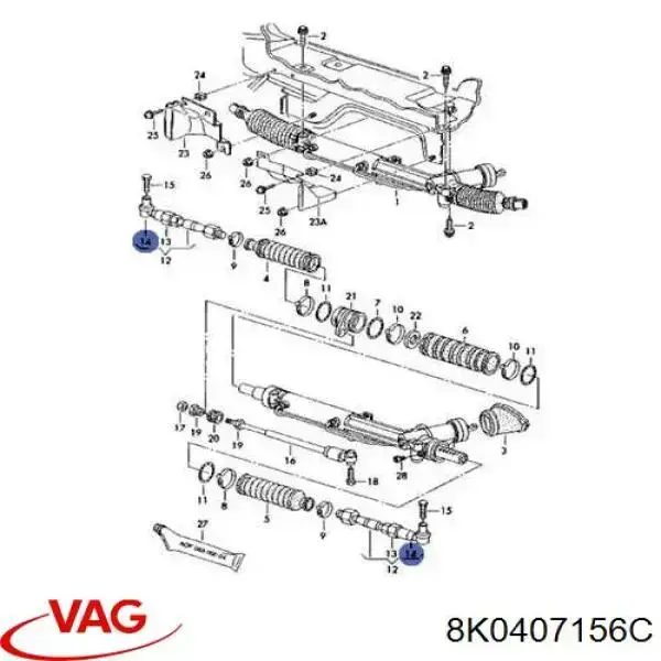 Brazo inferior derecho de la suspensión delantera VAG 8K0407156C precio, desde 50,82 EUR