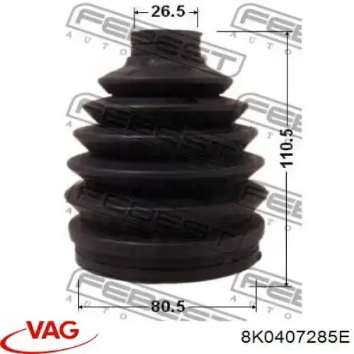 8K0407285E VAG fuelle, árbol de transmisión delantero exterior